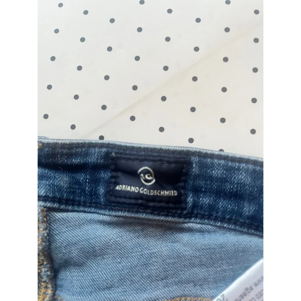 AG Adriano Goldschmied Women 28R Slim Straight Stretch Jeans Medium Wash USA